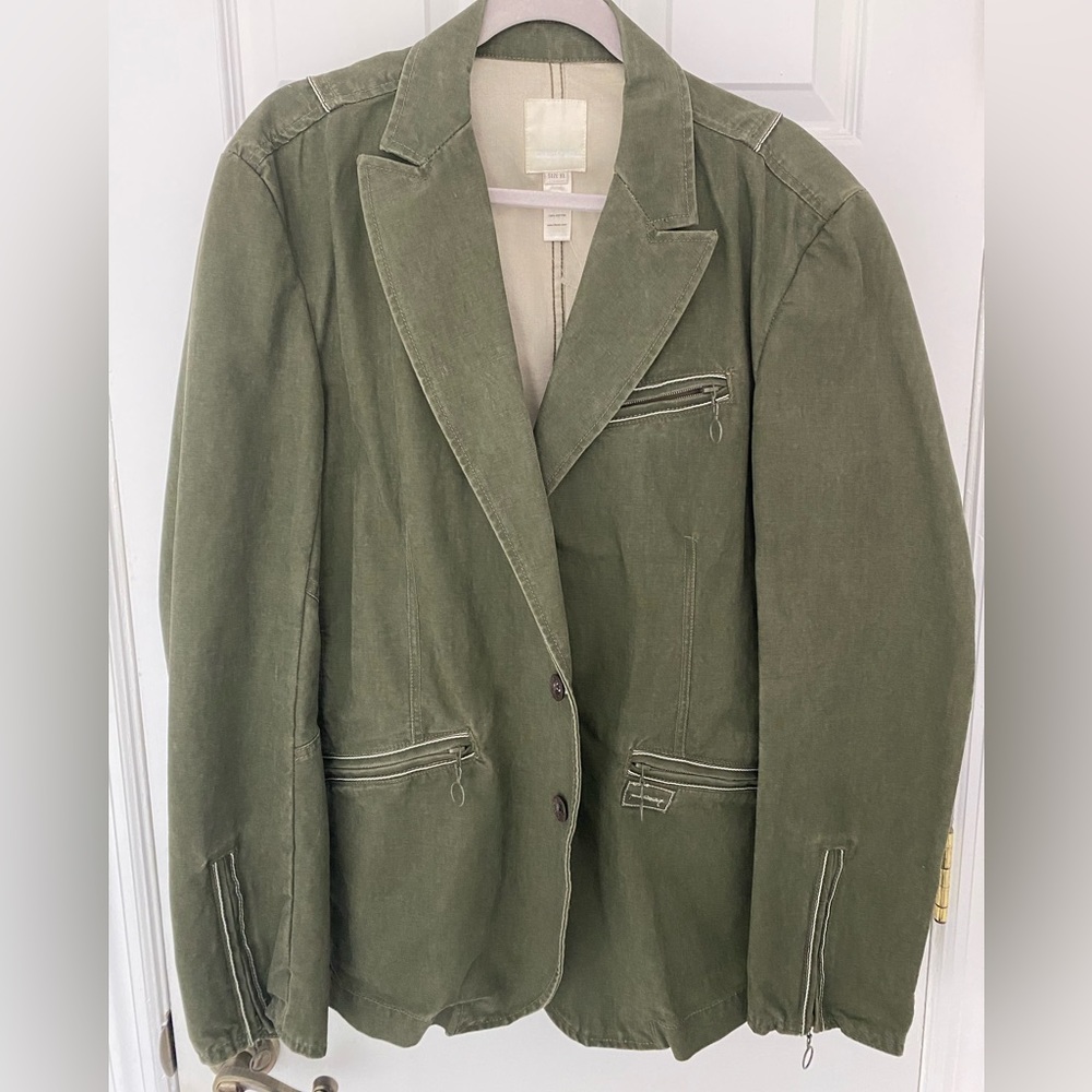 Diesel military green cotton blazer